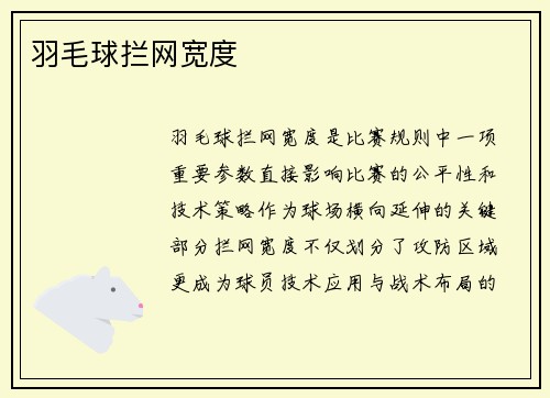 羽毛球拦网宽度